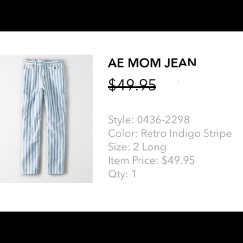 AE Striped Mom Jeans